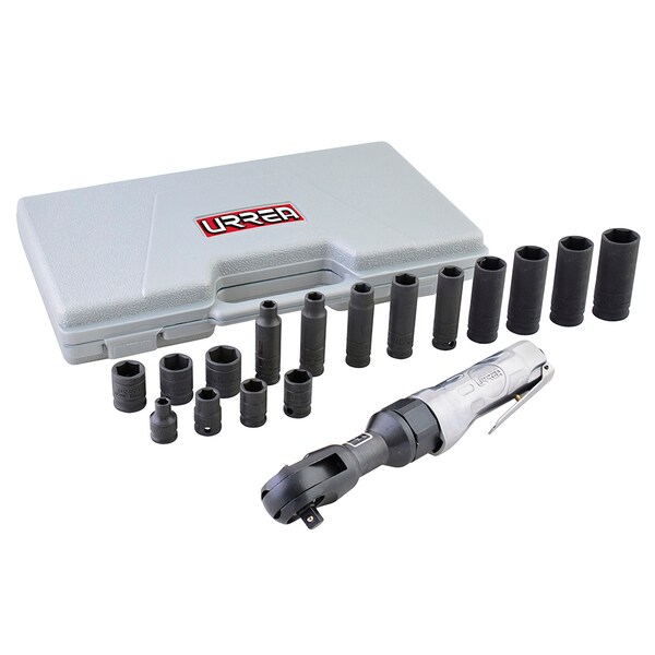 Urrea Air ratchet set with sockets in metrics - UP886KM