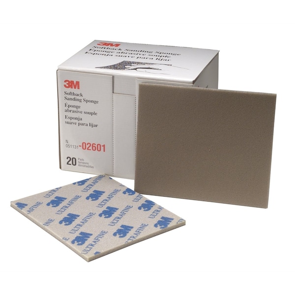 Esponja de lijado ultrafina 3M Softback 4-1/2" x 5-1/2" - 20 esponjas por caja - 2601