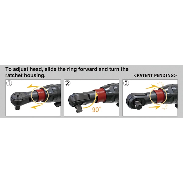 Sp Air 3/8 " Rotational Head Mini Ratchet - SP-7772