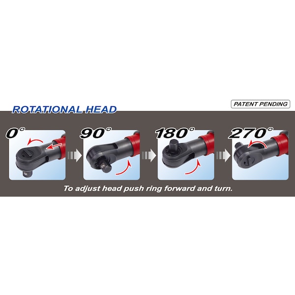 Sp Air 3/8 " Rotational Head Mini Ratchet - SP-7772