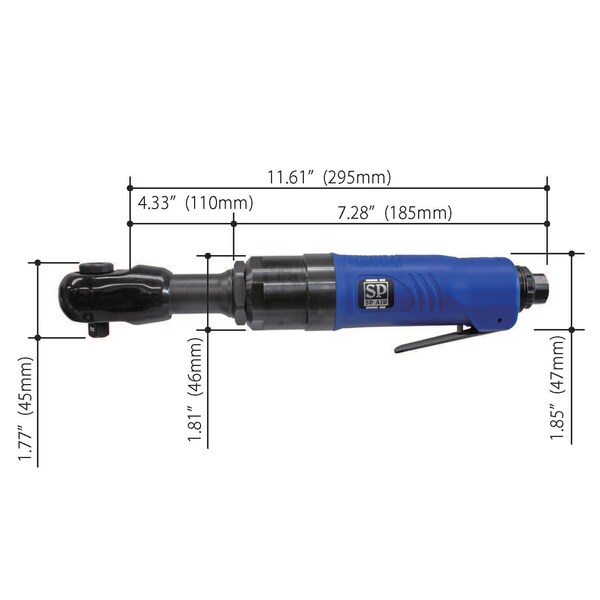 Sp Air 3/8" Reaction Free High Speed Impact Ratchet - SP-7730