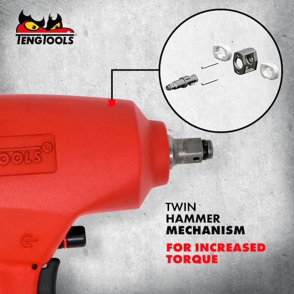 Teng Tools 3/8" Drive Reversible High Torque Aluminum Air Impact - ARWM38