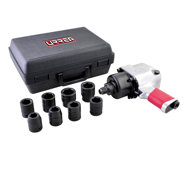 Urrea Twin hammer 3/4" drive air impact wrench and socket set - UP776K