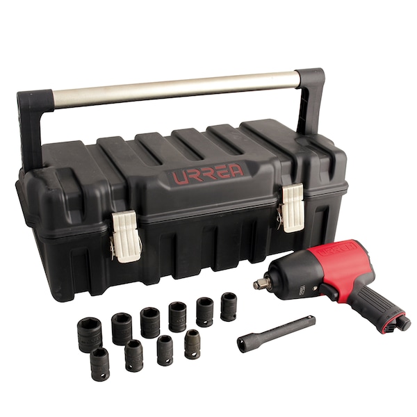 Urrea Twin hammer Comp. system 1/2" dr impact wrench and socket set (metric) - UPC731KM