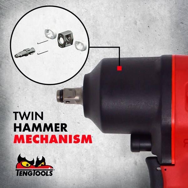 Teng Tools 3/8" Drive Reversible Composite Air Impact Wrench Gun - ARWC38
