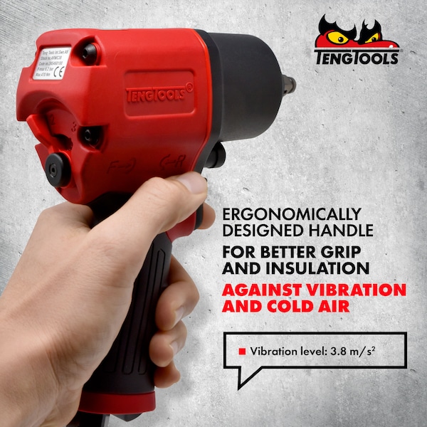 Teng Tools 3/8" Drive Reversible Composite Air Impact Wrench Gun - ARWC38