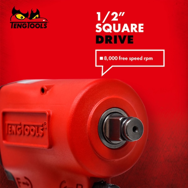 Teng Tools 1/2" Drive High Torque Mini Compact Air Impact Wrench - ARWM12M