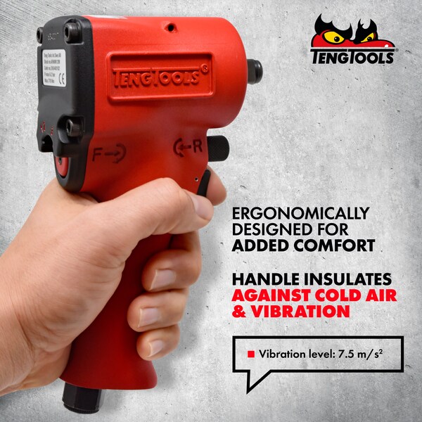 Teng Tools 1/2" Drive High Torque Mini Compact Air Impact Wrench - ARWM12M