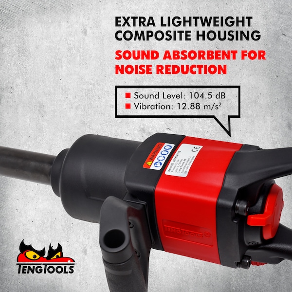 Teng Tools 1" Drive Reversible Pneumatic Composite Air Impact Wre - ARWM11S