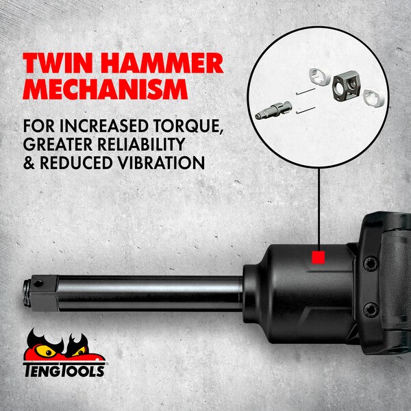 Teng Tools 1" Drive Reversible Pneumatic Composite Air Impact Wre - ARWM11S