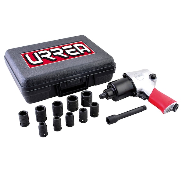 Urrea Twin hammer 1/2" drive air impact wrench and socket set (metric) - UP731KM