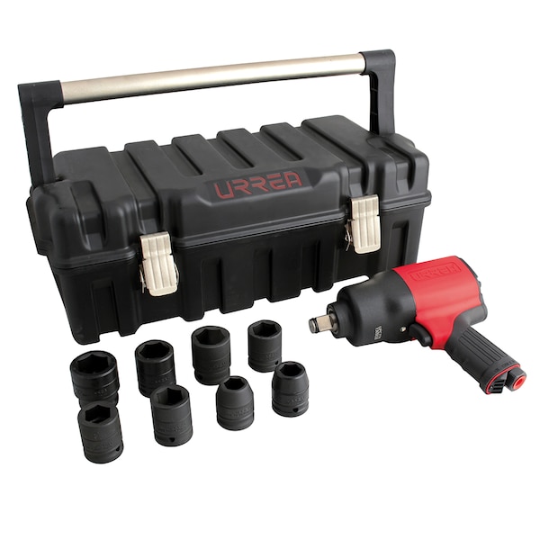 Urrea Twin hammer Comp. syst. 3/4" dr. air impact metric wrench & socket set - UPC776KM