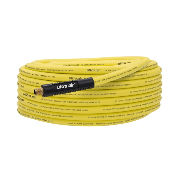 Amflo Amflo Ultra Air 100 ft. L X 3/8 in. D Rubber/PVC Hybrid Air Hose 300 psi Yellow - 575-100A