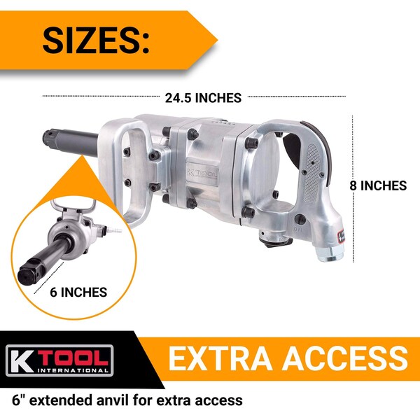 K-Tool International Imp Wre 1 Dr W/ 6 Extension Anvil - KTI81798A