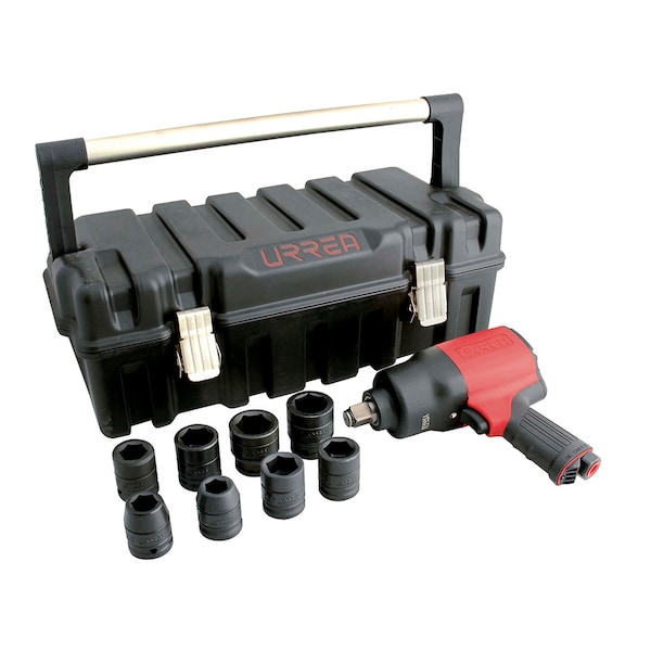 Urrea Twin hammer Comp. system 3/4" drive air impact wrench and socket set - UPC776K