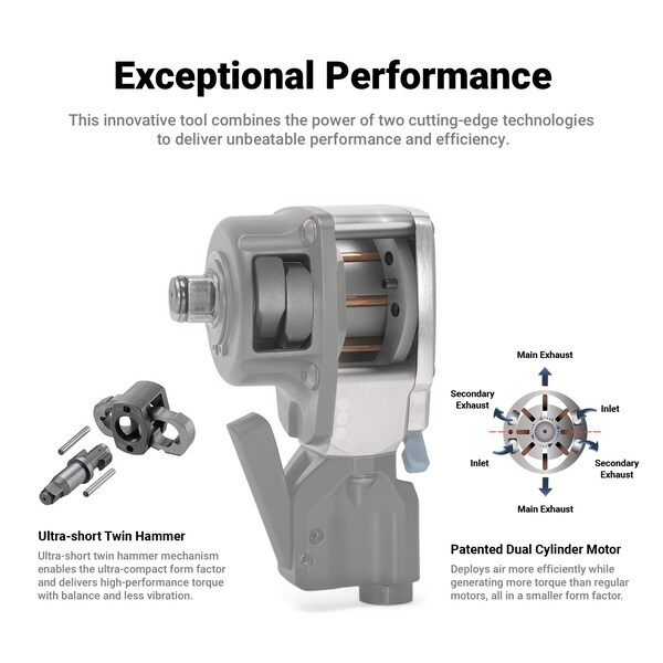 Capri Tools 1/2 in. Palm Air Impact Wrench, 400 ft. lbs. - CP33215