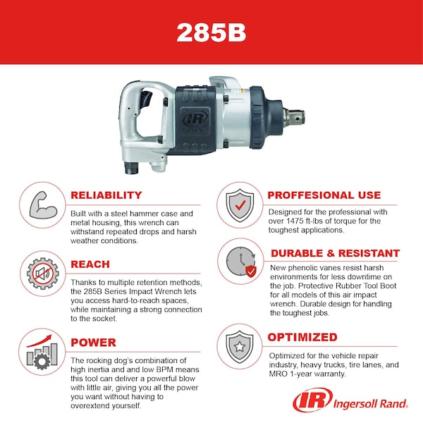 Ingersoll-Rand IMPACT WRENCH 1" 1475 FT LBS - IR285B