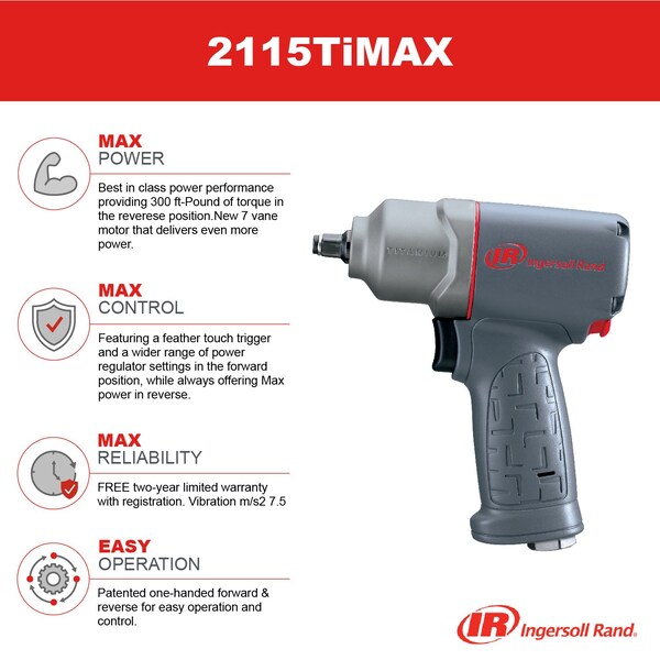 Ingersoll-Rand $IMPACT WR 3/8" TITANIUM 300 FT LBS - IR2115TIMAX