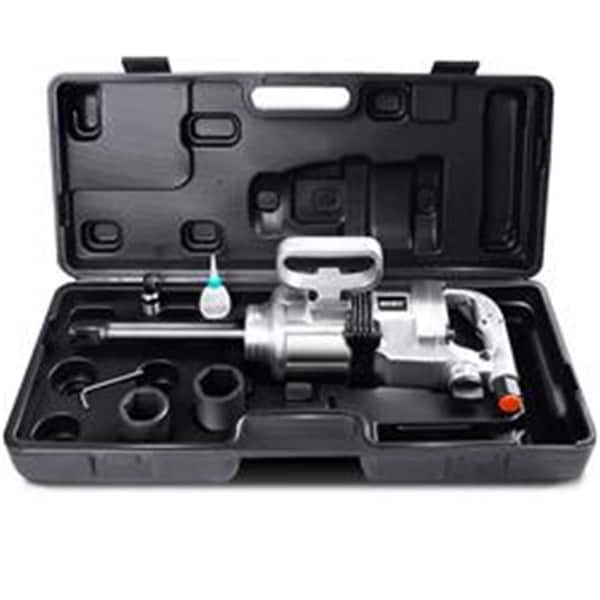 Total Tactic Heavy Duty 1 in. Air Impact Wrench Gun Long Shank Commercial Truck Mechanics with Case - ET1130