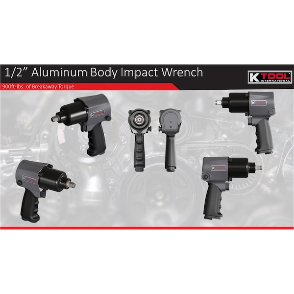 K-Tool International Air Impact Wrench 1/2 In. Dr 900 Ft. Lb. Heavy Duty - KTI81634
