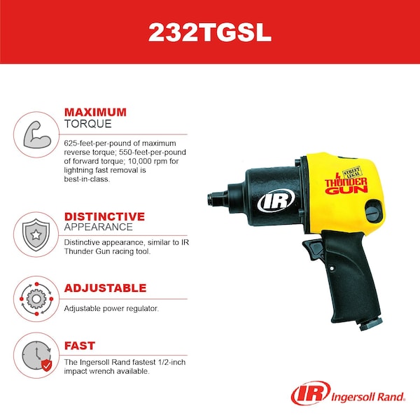 Ingersoll-Rand IMPACT WR THUNDERGUN-1/2"625 FT LBS - IR232TGSL