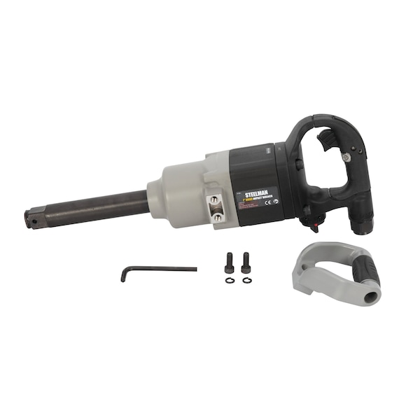 Steelman 1'' Drive Heavy-Duty 2000 ft-lb Twin Hammer Impact Wrench with 6'' Anvil, Black and Gray - 61223