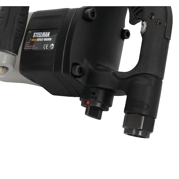 Steelman 1'' Drive Heavy-Duty 2000 ft-lb Twin Hammer Impact Wrench with 6'' Anvil, Black and Gray - 61223