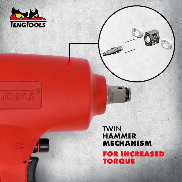 Teng Tools 1/2" Drive Reversible High Torque Aluminum Air Impact - ARWM12