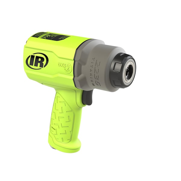Ingersoll-Rand DXS2 1/2" Air Impact Wrench, Quiet, 1500 ft-lb Torque, Titanium Hammercase, Friction Ring, Green - 2236QTIMAX-G