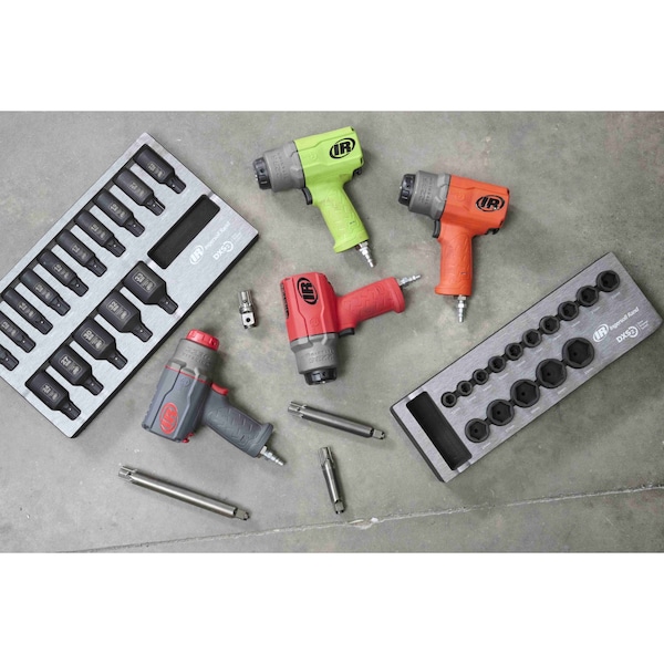 Ingersoll-Rand DXS2 1/2" Air Impact Wrench, Quiet, 1500 ft-lb Torque, Titanium Hammercase, Friction Ring, Green - 2236QTIMAX-G