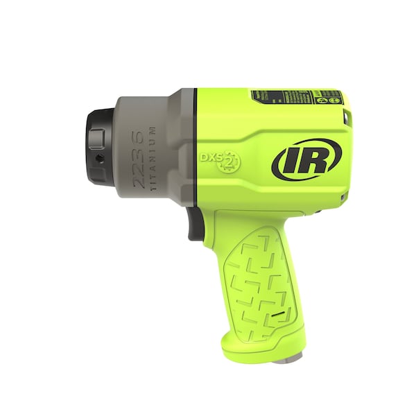 Ingersoll-Rand DXS2 1/2" Air Impact Wrench, Quiet, 1500 ft-lb Torque, Titanium Hammercase, Friction Ring, Green - 2236QTIMAX-G