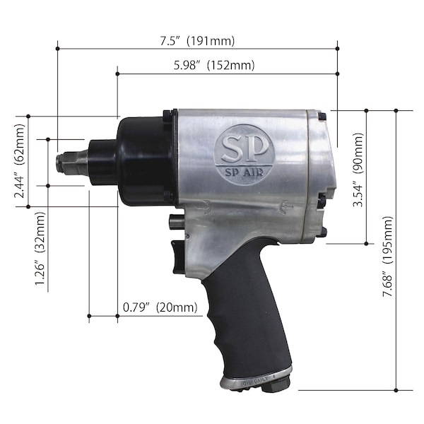 Sp Air 1/2" Heavy-Duty Impact Wrench - SP-1140EX