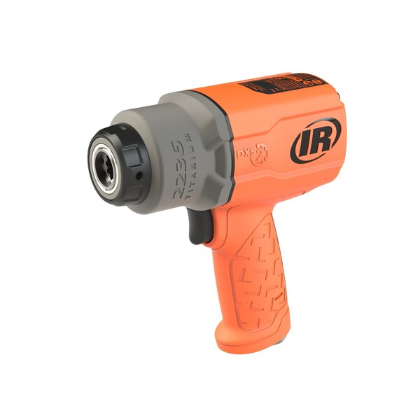 Ingersoll-Rand DXS2 1/2" Air Impact Wrench, Quiet, 1500 ft-lb Torque, Titanium Hammercase, Friction Ring, Orange - 2236QTIMAX-O