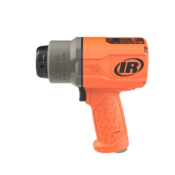 Ingersoll-Rand DXS2 1/2" Air Impact Wrench, Quiet, 1500 ft-lb Torque, Titanium Hammercase, Friction Ring, Orange - 2236QTIMAX-O
