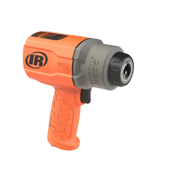 Ingersoll-Rand DXS2 1/2" Air Impact Wrench, Quiet, 1500 ft-lb Torque, Titanium Hammercase, Friction Ring, Orange - 2236QTIMAX-O