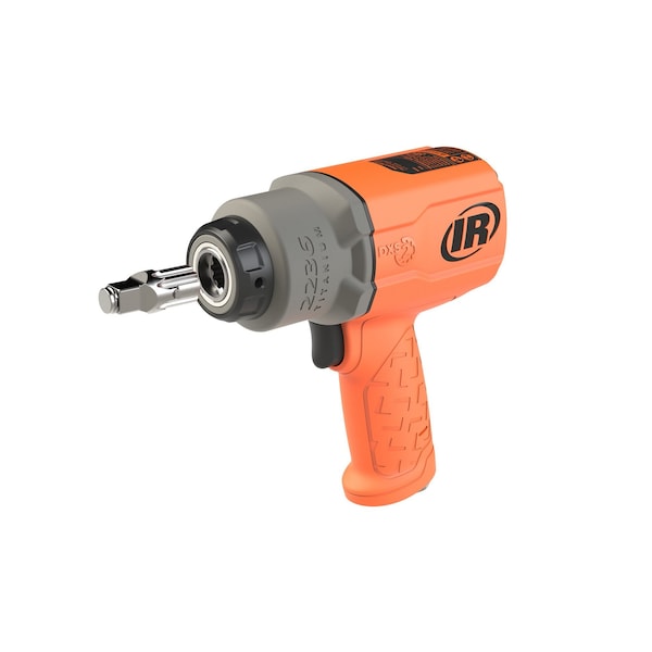 Ingersoll-Rand DXS2 1/2" Air Impact Wrench, Quiet, 1500 ft-lb Torque, Titanium Hammercase, Friction Ring, Orange - 2236QTIMAX-O