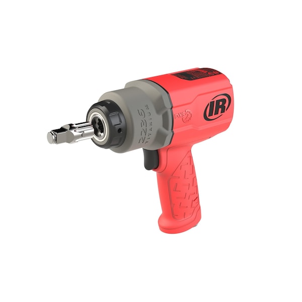 Ingersoll-Rand DXS2 1/2" Air Impact Wrench, Quiet, 1500 ft-lb Torque, Titanium Hammercase, Friction Ring, Red - 2236QTIMAX-R