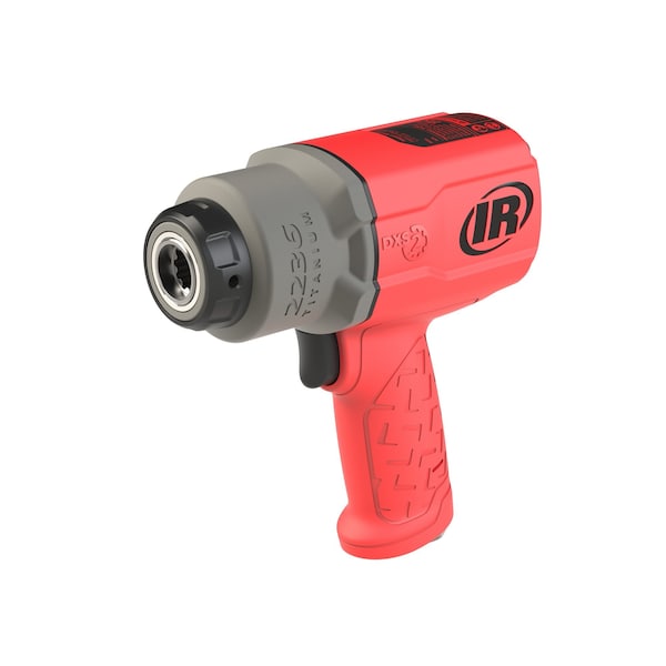 Ingersoll-Rand DXS2 1/2" Air Impact Wrench, Quiet, 1500 ft-lb Torque, Titanium Hammercase, Friction Ring, Red - 2236QTIMAX-R