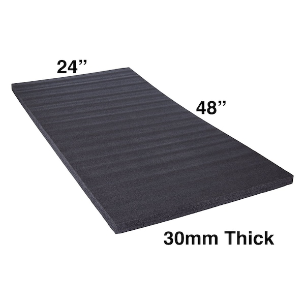 5S Supplies ECONO FOAM  Black 24in x 48in x 30 MM thick Layered Foam for Kaizen Projects - ECONO-2X4-BLACK-30MM