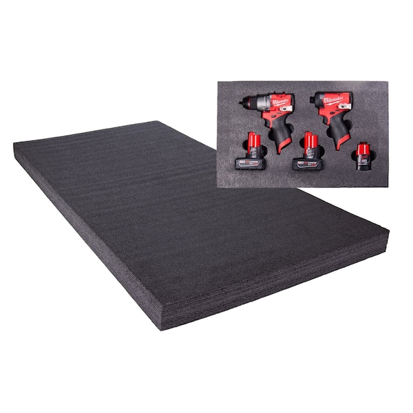 5S Supplies ECONO FOAM  Black 24in x 48in x 30 MM thick Layered Foam for Kaizen Projects - ECONO-2X4-BLACK-30MM