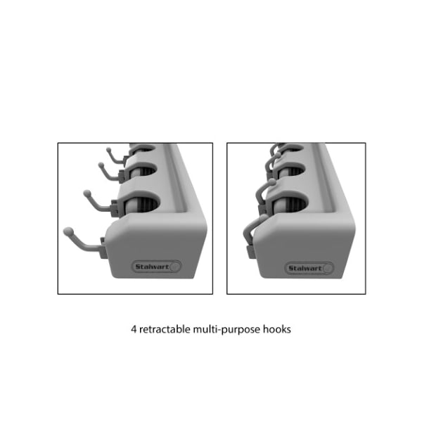 Fleming Supply 2-pack Shovel, Rake and Tool Holder with Hooks, Wall Mounted Organizer for Home and Garden Tools - 593819VDV