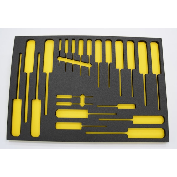 5S Supplies Tool Box Foam Insert 2 Color 4FT x 9FT Black Top / Yellow Bottom - TSF-48108-BLKY