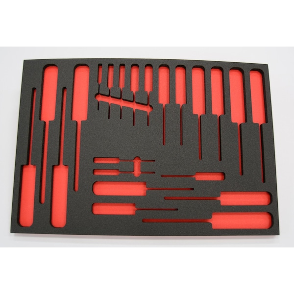 5S Supplies Tool Box Foam Insert 2 Color 4FT x 9FT Black Top / Red Bottom - TSF-48108-BLKRD