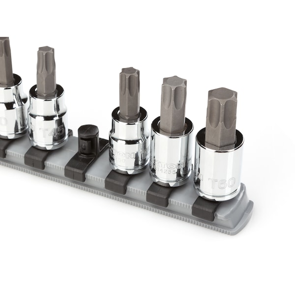Tekton 3/8 Inch Drive x 18 Inch Socket Rail, 20 Clips (Gray) - OSR13320