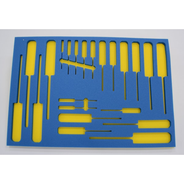 5S Supplies Tool Box Foam Insert 2 Color 4FT x 9FT Blue Top / Yellow Bottom - TSF-48108-BLUY