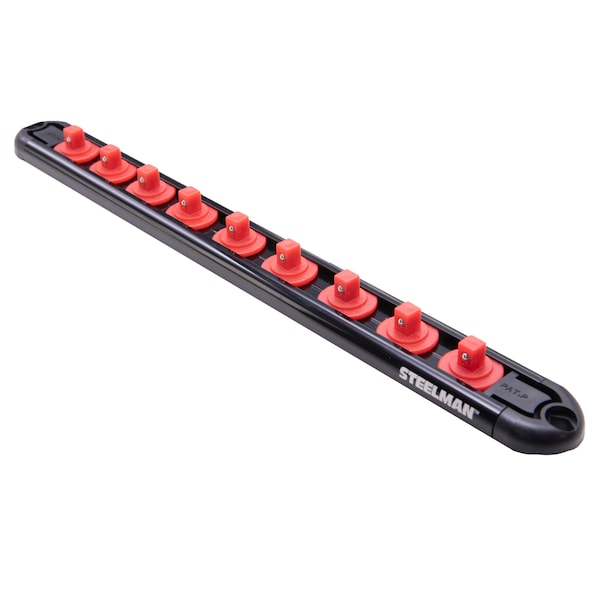 Steelman 1/4" Drive 9-Piece Aluminum Socket Storage Rail, 11.25" Length - 60733