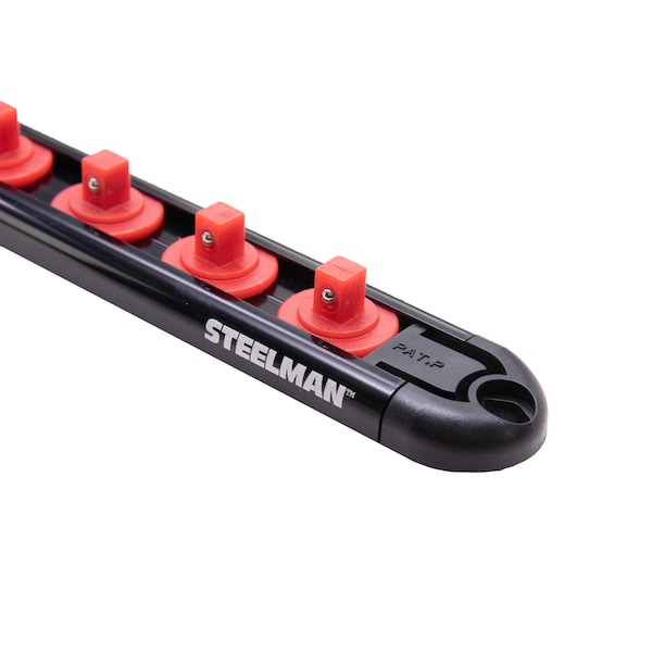 Steelman 1/4" Drive 9-Piece Aluminum Socket Storage Rail, 11.25" Length - 60733