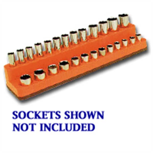 Mechanics Time Saver 1/4 in. Drive Magnetic Solar Orange Socket Holder 4-14mm - 724