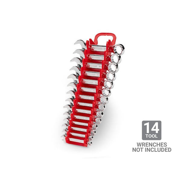 Tekton 14-Tool Stubby Combination Wrench Holder (Red) - OWP21214