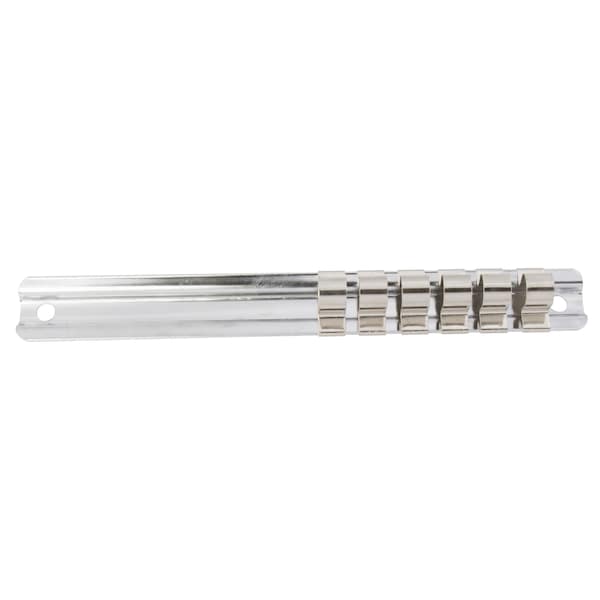 Steelman 6-Piece 3/8-Inch Drive Steel Socket Rail, 7-Inch Length - 95679